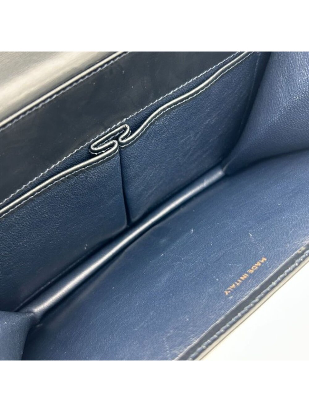 Celine Vintage Double Flap Handbag Small Leather Black - Picture 12 of 13